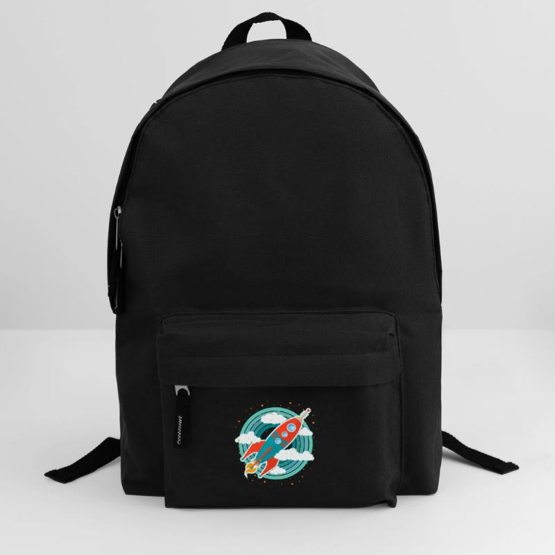 Fusée rétro (cercles) Sac à dos
