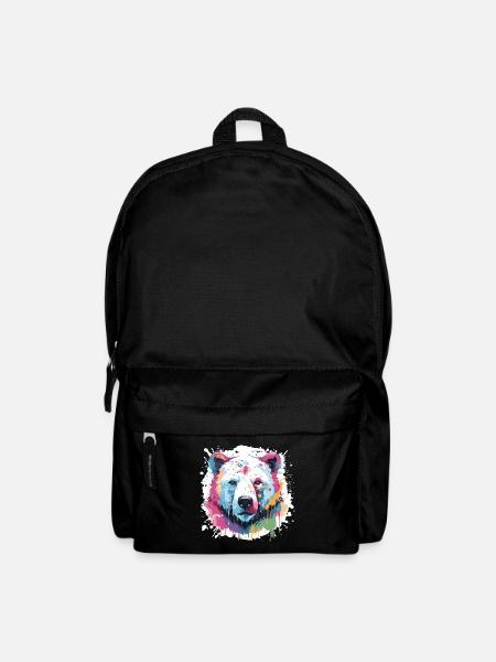 Eisbär Tier Pop Art Kopf Polar bär - Rucksack - Schwarz