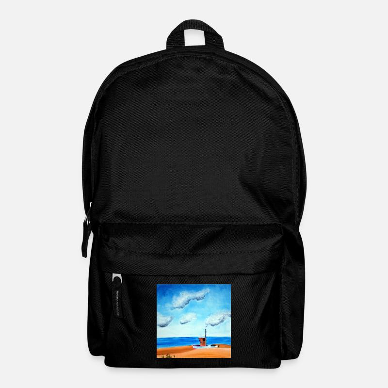 Boot am Meer - Rucksack - Schwarz