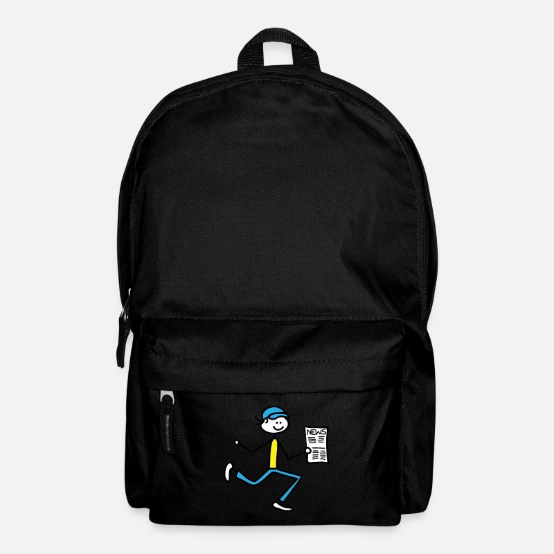 Mann mit Zeitung - Rucksack - Schwarz