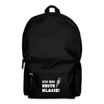 Ich bin erste Klasse! Schulanfänger-Shirt - Rucksack - Schwarz - Vorne