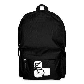 Rennrad in drei grafischen Vierecken - Rucksack - Schwarz - Vorne