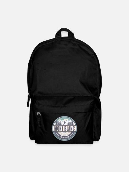 Mont Blanc France Français Alpes Vintage Randonnée - Sac à dos - noir