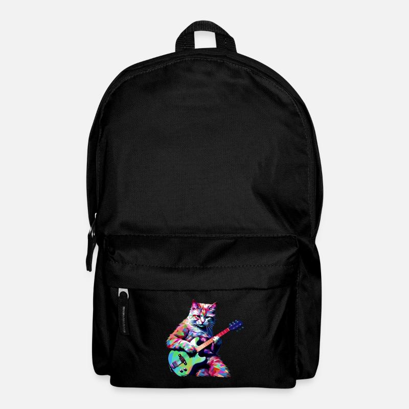 Katze spielt Gitarre - Rucksack - Schwarz