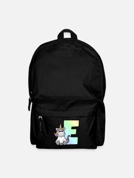 Einhorn Buchstabe E - Rucksack - Schwarz