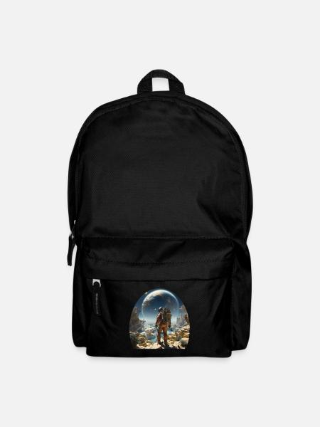 Un astronaute explore des mondes extraterrestres - Sac à dos - noir