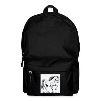 Pferd Pferde Pony Hengst Ross Gaul - Rucksack - Schwarz - Vorne