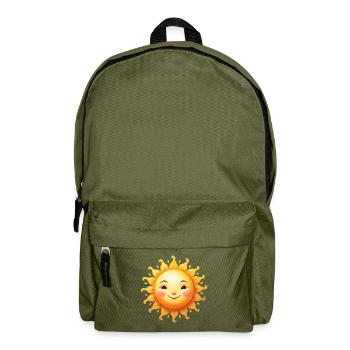 Ein lustiges und fröhliches Sonnengesicht Sonne - Rucksack - Olivgrün - Vorne