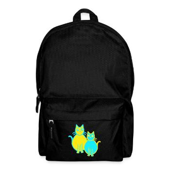 80er 90er Retroe Vintage Katzen Kätzchen - Rucksack - Schwarz - Vorne