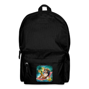 Havanese dog on the beach ideal for summer - Backpack - black - Front