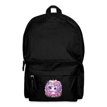 Süßes Einhorn mit Lavendel und Rosen - Rucksack - Schwarz - Vorne