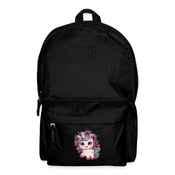 Cooles Kawaii Einhorn mit Kirschen - Rucksack - Schwarz - Vorne