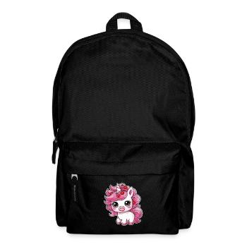 Cooles Kawaii Einhorn mit Kirschen - Rucksack - Schwarz - Vorne