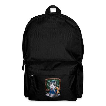 Kawaii cat wears traditional school uniform - Backpack - black - Front