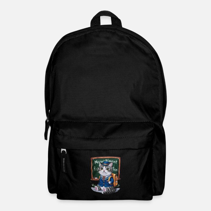 Kawaii Katze trägt tradionelle Schuluniform - Rucksack - Schwarz