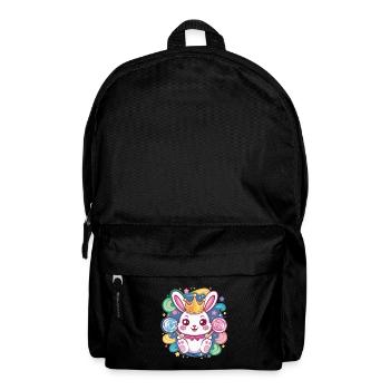 Kawaii Hase mit Krone und Lutschern - Rucksack - Schwarz - Vorne