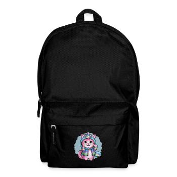 Niedliche Einhorn Katze mit brillanten Farben - Rucksack - Schwarz - Vorne
