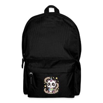 Niedliches Einhorn Panda - Rucksack - Schwarz - Vorne