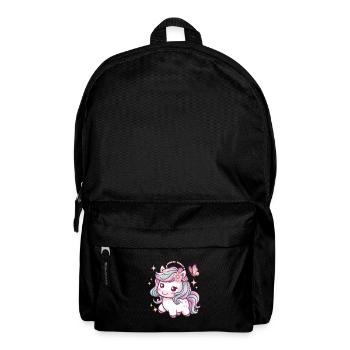 Niedliches Kawaii Einhorn mit Schmetterling - Rucksack - Schwarz - Vorne