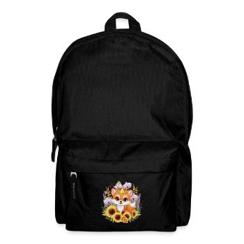 Fox with orchids and sunflowers - Backpack - black - Front