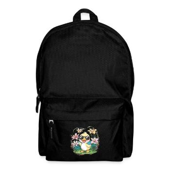 Kawaii ducklings with colorful lilies - Backpack - black - Front