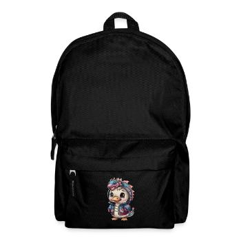 Mignon canard kawaii avec tenue de dragon - Sac à dos - noir - Devant