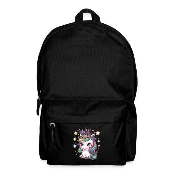 Licorne Kawaii avec des papillons - Sac à dos - noir - Devant