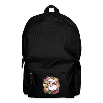 Kawaii sheep with peaches and roses - Backpack - black - Front
