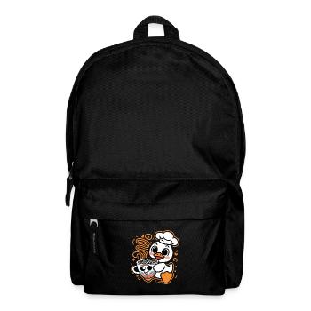 Caneton kawaii avec nouilles en tasse - Sac à dos - noir - Devant