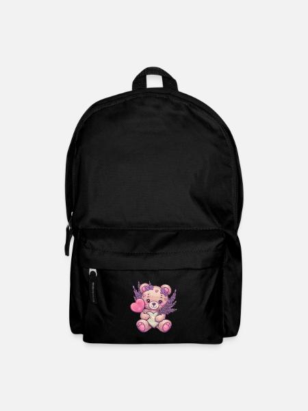 Kawaii Teddybär mit Lavel und Lollipop - Rucksack - Schwarz