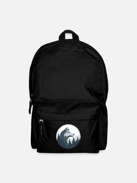 Nordic wild wolf illustration - Backpack - black
