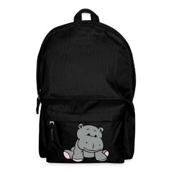 Hippo- / Nilpferd- / Flusspferd-Baby (3C) - Rucksack - Schwarz - Vorne