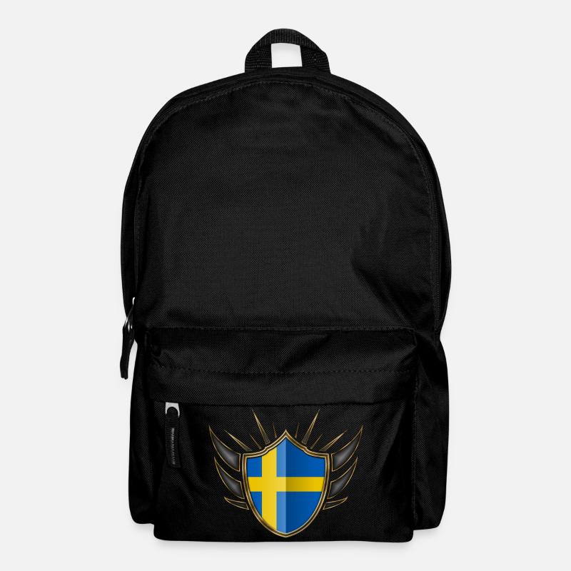 Sweden flag gold emblem 014 - Backpack - black