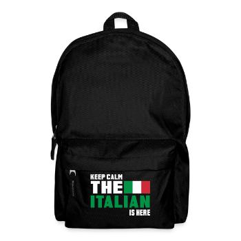 Keep Calm the Italian is here / Italien / Geschenk - Rucksack - Schwarz - Vorne