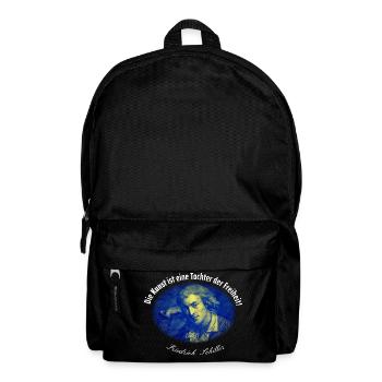 Schiller Zitat - Kunst ist Tochter der Freiheit - Rucksack - Schwarz - Vorne