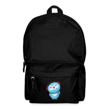 Little Music Owl - Kawaii Brother Sister Owls - Backpack - black - Front