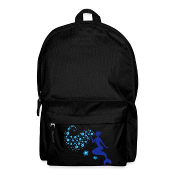 Meerjungfrau - Mermaid Kiss - Nixe - See - 3C - Rucksack - Schwarz - Vorne