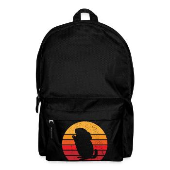 Chinchillas Vintage Sonne | Retro Nager Geschenk - Rucksack - Schwarz - Vorne