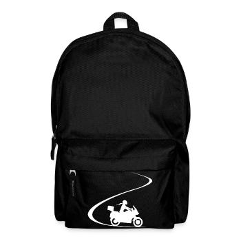 Motorradfahrerin Kurven Bikerin Reiseenduro Tourer - Rucksack - Schwarz - Vorne