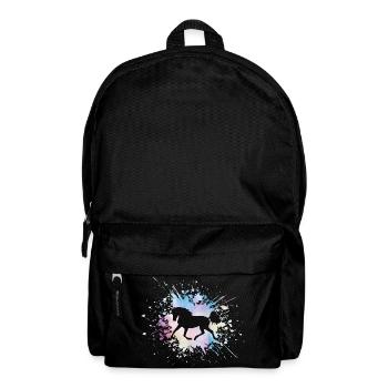 Pferde Grafik Pferdemotiv Bunt Pferdefan Geschenk - Rucksack - Schwarz - Vorne
