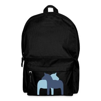 Dalapferd Paar hellblau dunkelblau Pferde Liebe - Rucksack - Schwarz - Vorne