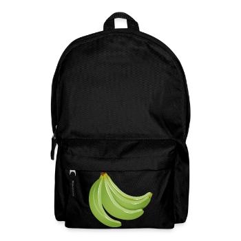 four bright green unripe bananas - Backpack - black - Front