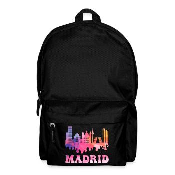Madrid Espagne City Skyline Splash Vacances colorées - Sac à dos - noir - Devant