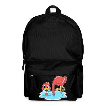 Poisson flamant rose - Sac à dos - noir - Devant