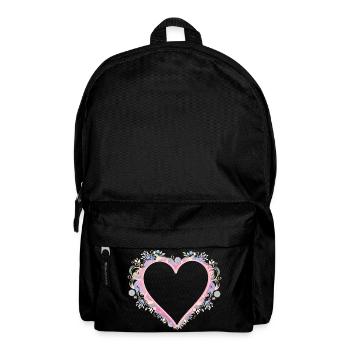 Cadre en cœur aux couleurs pastel et look matelassée - Sac à dos - noir - Devant