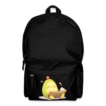 Avocado Leseheld – Kuschelnde Buchzeit - Rucksack - Schwarz - Vorne