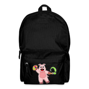 Pig Painter Brush Painting - Backpack - black - Front