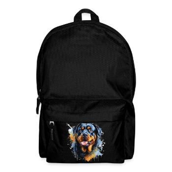 Vibrant Rottweiler Splash Art | Bold Dog Lover Pri - Backpack - black - Front