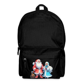 Ded Moroz Snegurotschka russischer Weihnachtsmann - Rucksack - Schwarz - Vorne