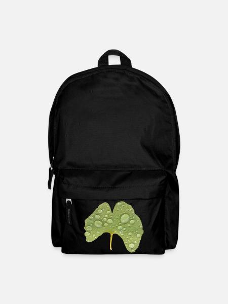 Ginkgo Blatt Wassertropfen Ginkgoblatt Foto - Rucksack - Schwarz